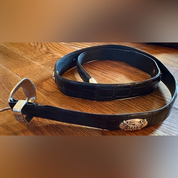 Ivan TROY Black Crocodile Embossed LeatherBelt Size 40 EUC